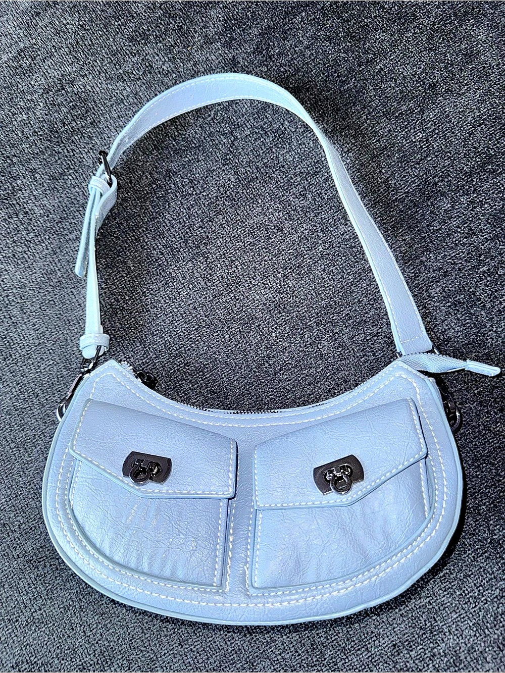 Steve Madden Lohan Crescent Shoulder Bag Blue Shoulder Bag